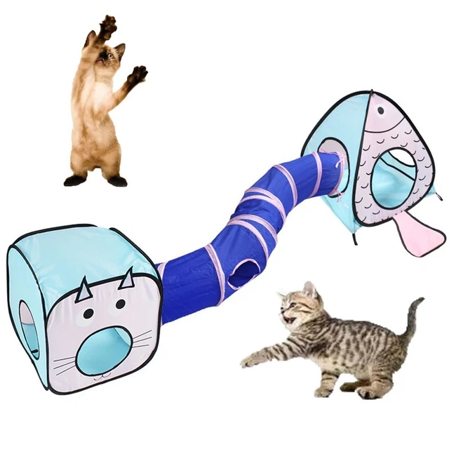 Tubo túnel gatos ejercicio juguete bola colgante conejo jugar producto