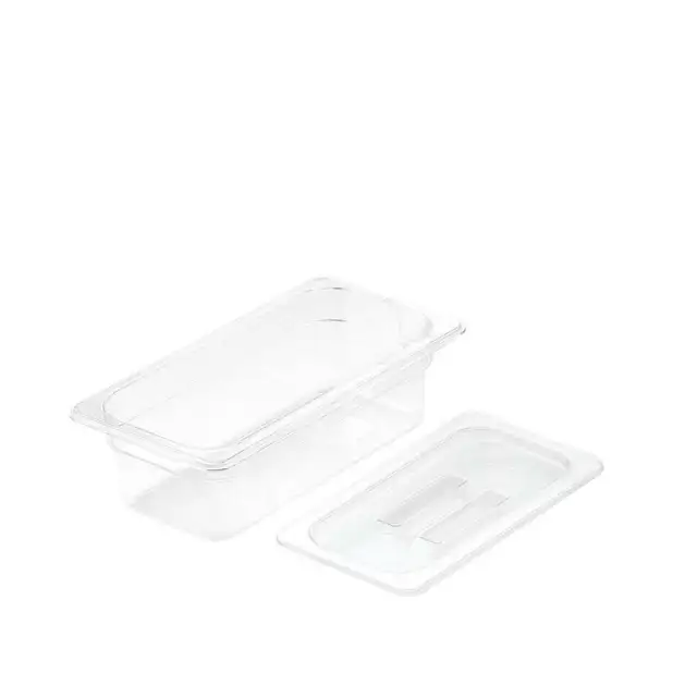 SOGA 100mm Clear Gastronorm GN Pan 1/3 Food Tray Storage with Lid LUZ-VICPans142