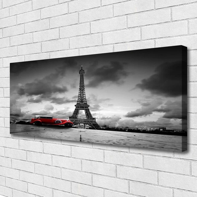Tableau Sur Toile 120x80cm 'Ferme & Voiture Ancienne Abandonnée' - Impression Neuve
