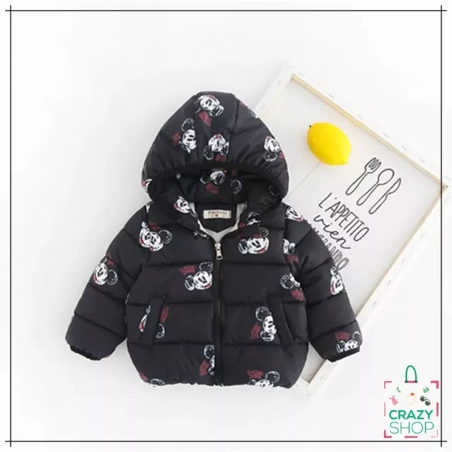 GIUBBINO MICKEY MOUSE Abbigliamento per Bambini TOPOLINO inverno Giacca