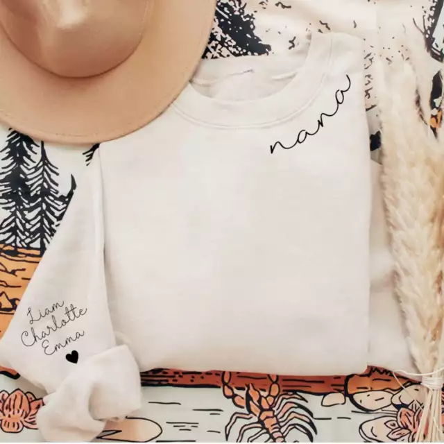 Personalized Embroidered Nana Sweatshirt, Custom Grandma Tee with name Gifts
