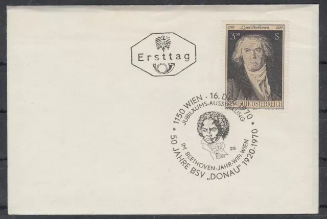 Österreich Austria 1970 FDC Mi.1352 Geburtstag Beethoven Komponist [af815]