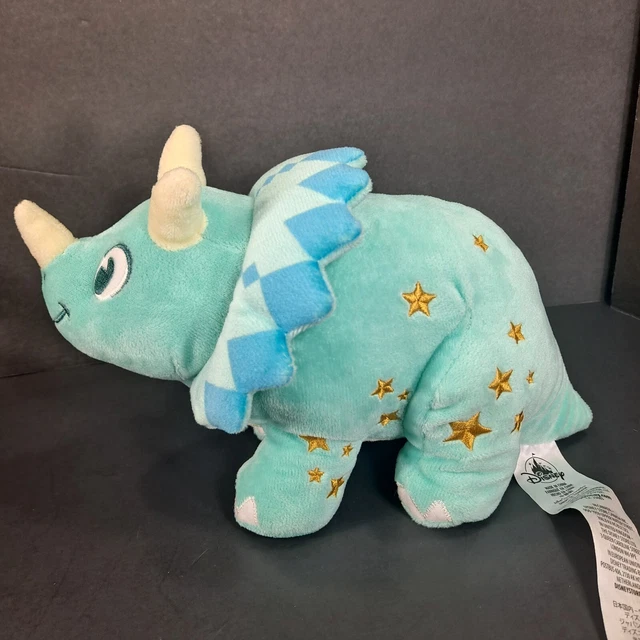 Disney World Animal Kingdom Dinoland  Blue Triceratops Dinosaur Plush Toy 10”