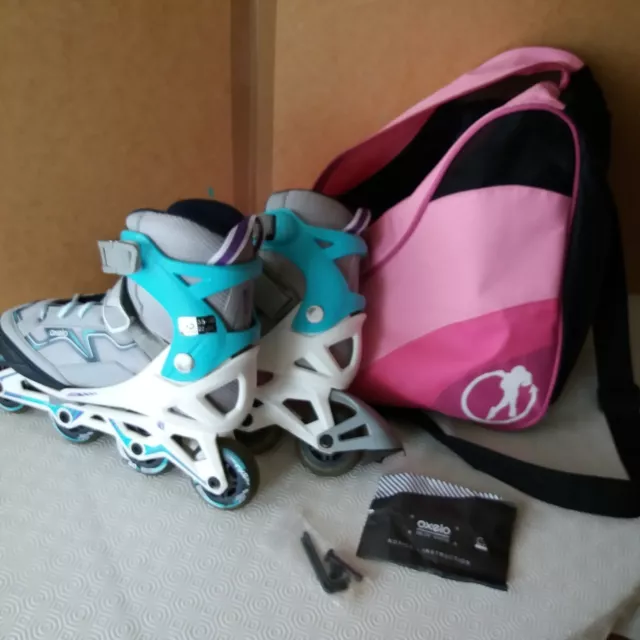 Oxelo Rollerblades Skates size 35-38 with Pink bag