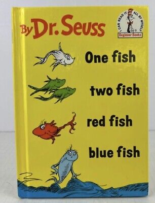 Vintage Dr Seuss One Fish Two Fish Red Fish Blue Fish 1960 Book Club Edition