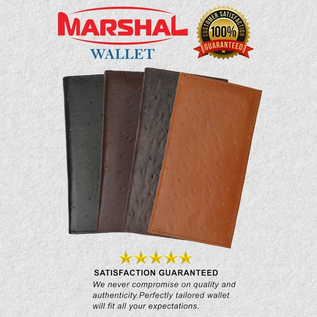 thumbnail image 2 of Marshal Genuine Soft Leather Checkbook Cover With ID Window - Hand Crafted, Bifold, Brand New 2 of 12