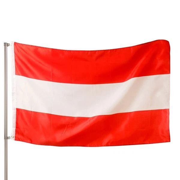 Österreich Flagge / Fahne 150x90 Cm - Hissflagge Mit Ösen, Aus Polyester (für Innen & Außen)