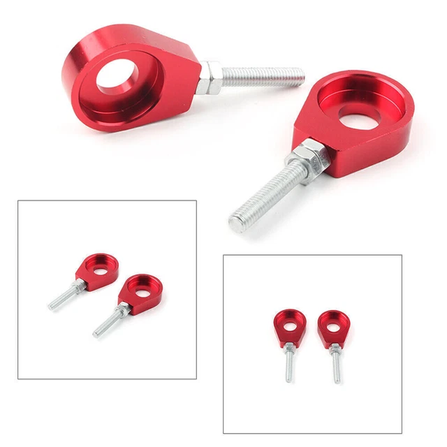 2x Red 12mm Chain Adjuster Block Tensioner Fit Pit Quad Dirt Bike ATV CRF50