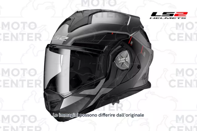 Casco Modular con Apertura LS2 Fibra FF901 Advant X Metryk Matt Titanio Dual Vis