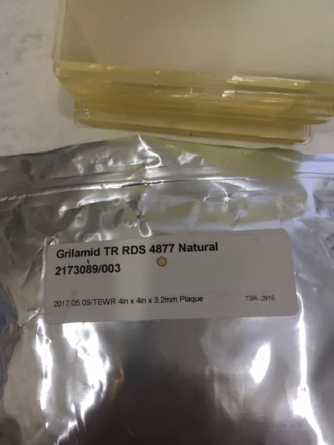 Grilamid TR RDS 4877 Natural 4”x4”x3.2mm Plaque Pack 10