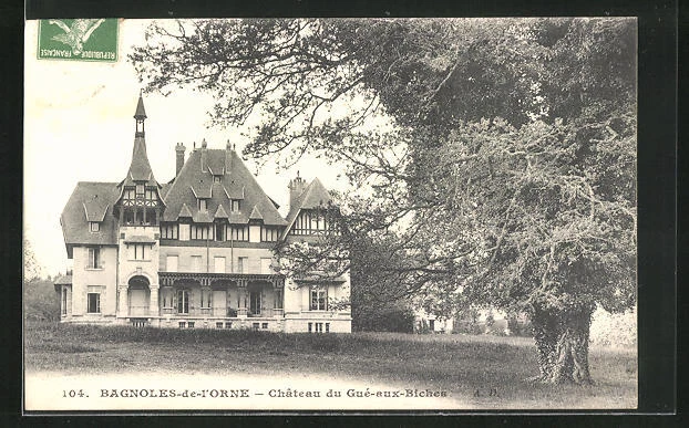 CPA Bagnoles-de-l´Orne, Chateau du Gue-aux-Biches 1912