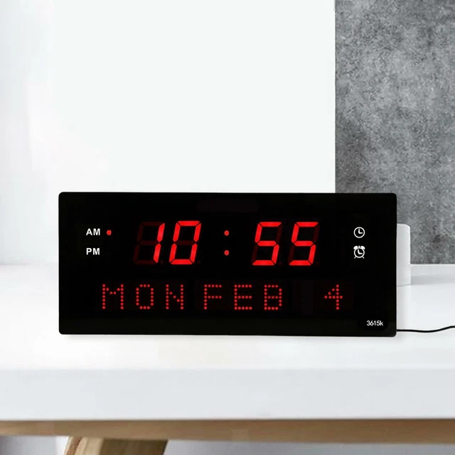 Horloge murale Accessoires pour la maison Affichage à LED Réveil USB pour la