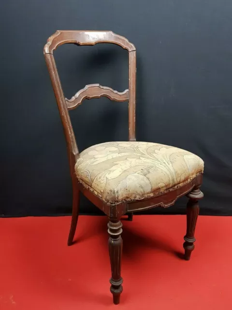 Antigua Silla Luis Felipe Lombardía 800 IN Madera De Nuez Antigüedad Italian