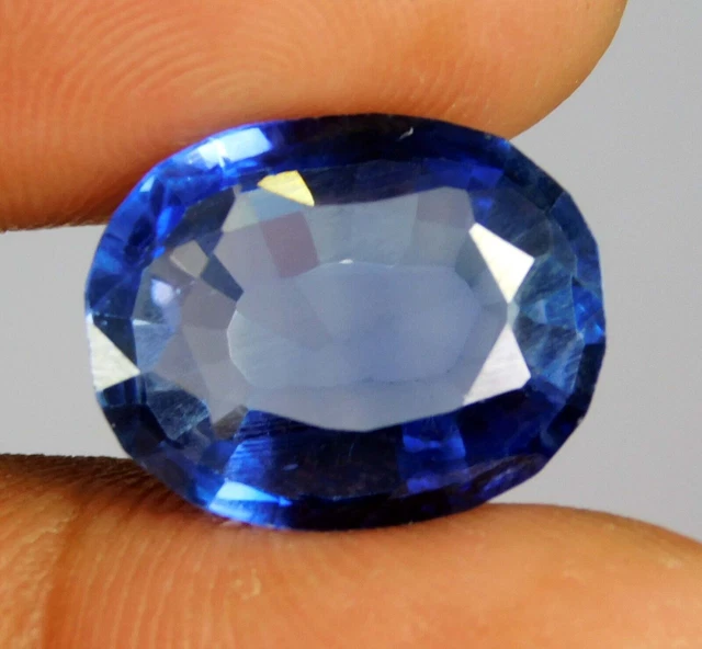 Pierre Précieuse Tanzanite Bleue Naturelle - Forme émeraude - 12x9x5 Mm - Certifiée - Neuf Sans Emballage