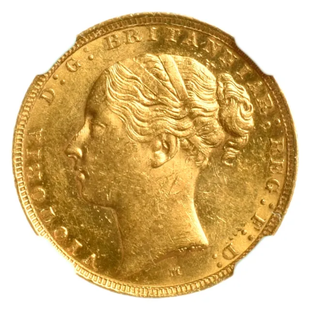 Australia Victoria Gold Sovereign or 1883 Melbourne NGC MS 62