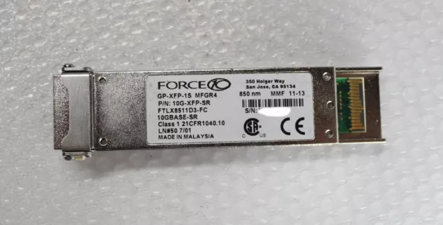 FORCE10 10G-XFP-SR GP-XFP-1S FTLX8511D3-FC 10Gbase-SR 10Gb Optique Transceiver