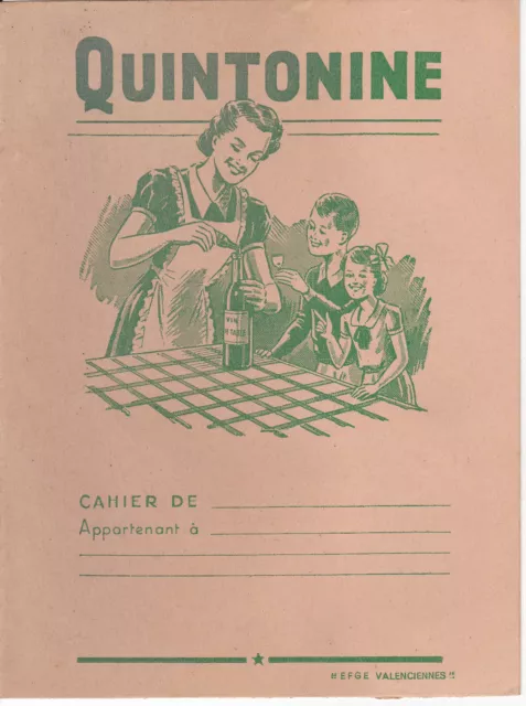 protège-cahier pub quintonine couleur verte