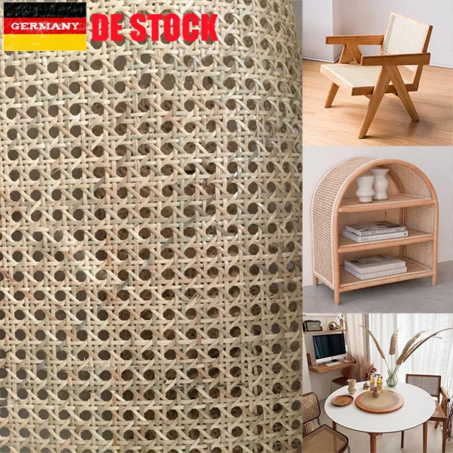 DE 1-10 Rollen Natürliche Rattan Cane Webbing Blatt Panel DIY Stuhl Flechtkunst