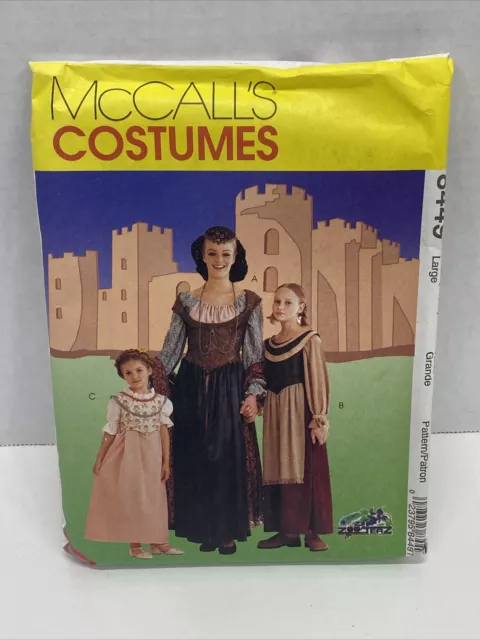 McCalls 8449 Medieval Gowns Dress Renaissance Girls Misses sewing pattern UNCUT