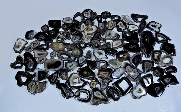 Natural Black Slice Druzy Agate Mix Cabochon Loose Gemstone Wholesale Lot Mi314