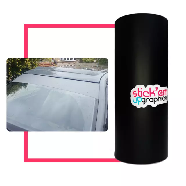 Universal Matte Black Sun Strip Visor 1400mm x 200mm Car Van Window Sunstrip JDM