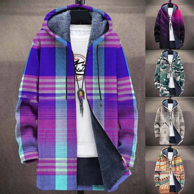 Mens Thick Warm Fleece Lined Fashion Hooded Hoodie Winter Zip-Up Coat Sweatshirt