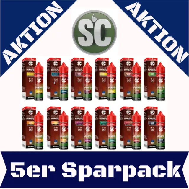 5x SC Red Line 10ml Longfill OVERDOSED Aroma ALLE SORTEN 5er Sparpack Sparpaket