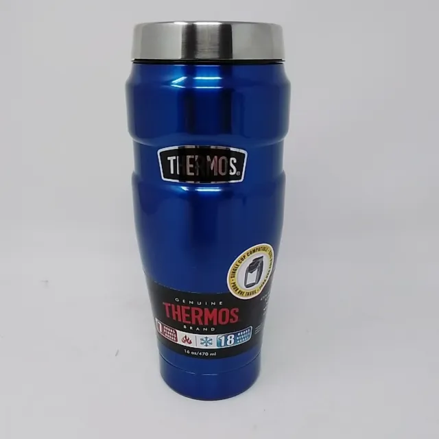 Thermos Stainless King 16 Ounce Vacuum Insulated Travel Tumbler Coffee Blue
