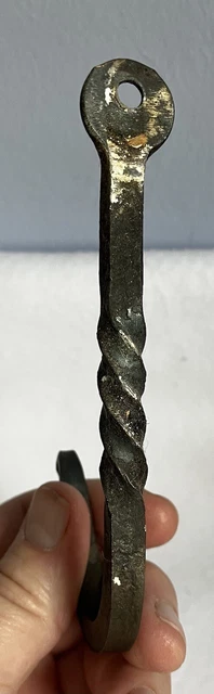 vintage hand forged iron wall hook bracket twisted 2