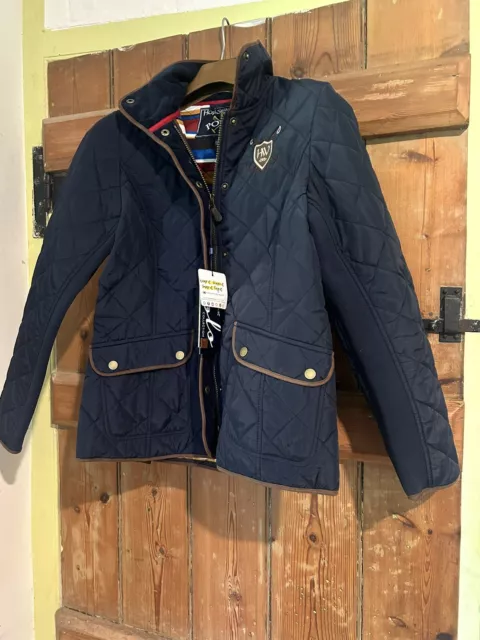 BNWT Horseware Heritage Ladies Showerproof Fitted Quilted Jacket. Medium Navy.