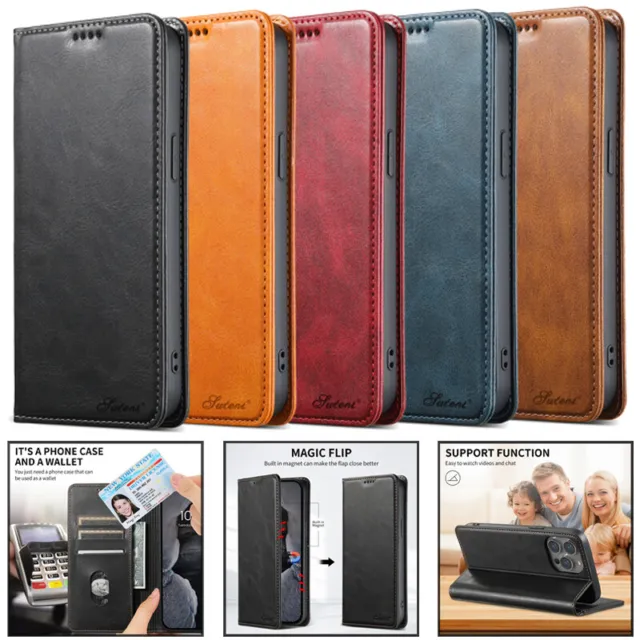 For iPhone 15 14 11 13 12 Pro Max XR XS SE 8 Plus Wallet Leather Case Flip Cover