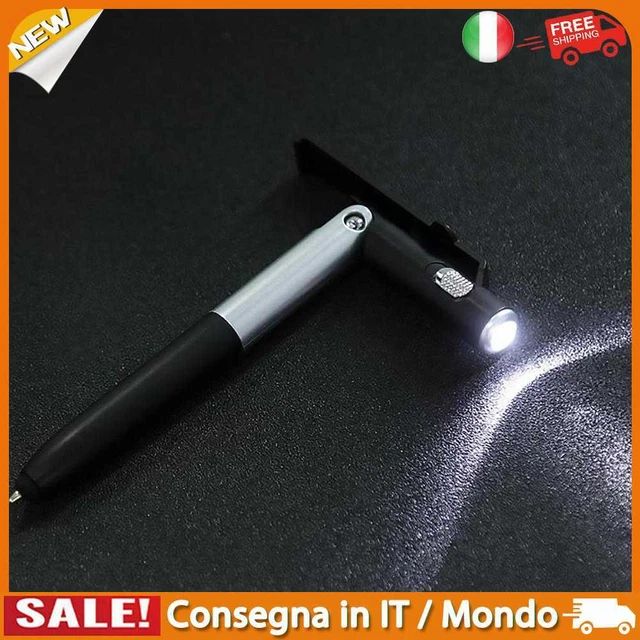 IT 4 in 1 LED Folding Light Screen Stylus Touch Ballpoint Pen (Black)