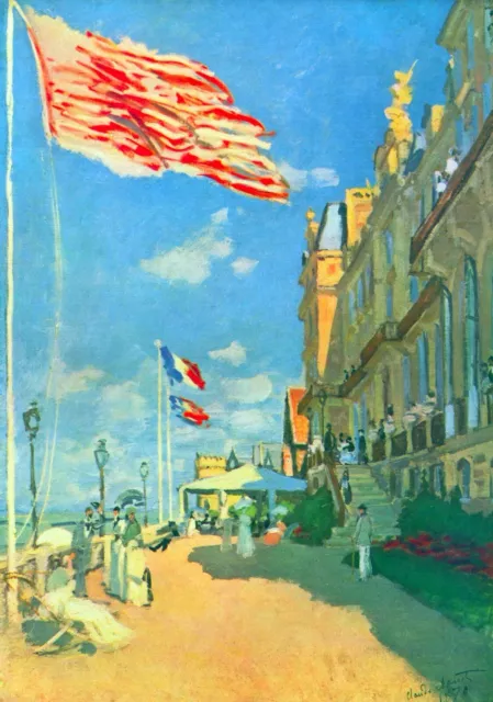 Hotel des Roches Noires in Trouville by Claude Monet Giclee Repro on Canvas