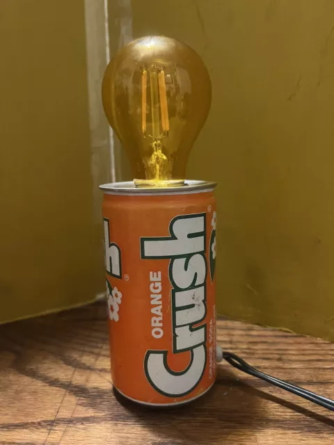 UNIQUE Vintage Orange Crush Soda Pop Can Lamp Light Small  NO SHADE Works