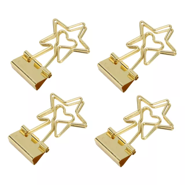 100Pcs Clips Star Shaped Paper Clamps Long Tail Stationery Clips Set Bgs