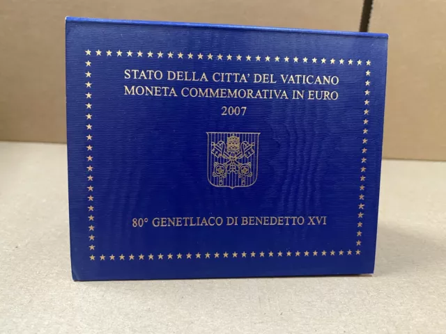 Vatikan 2 Euro 2007  Papst Benedikt XVI mit original Klappfolder in Kapsel