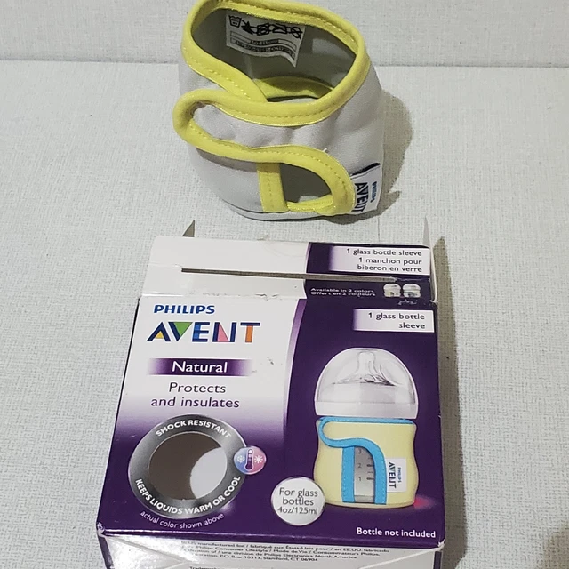 Phillips Avevt Glass Bottle Sleeve 4 oz Protector Insulates    Gray Yellow NIP
