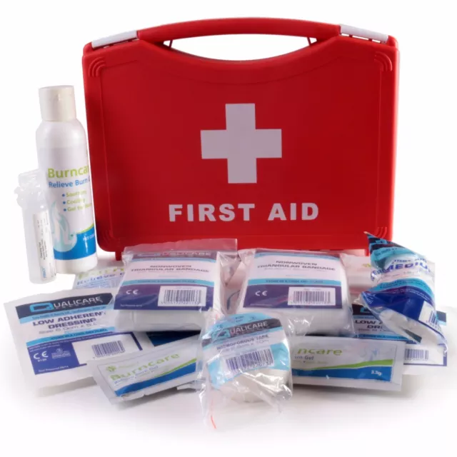 BURNS FIRST AID KIT Hard Case Workplace Kitchen Garage Lab Scald Hot Dressings