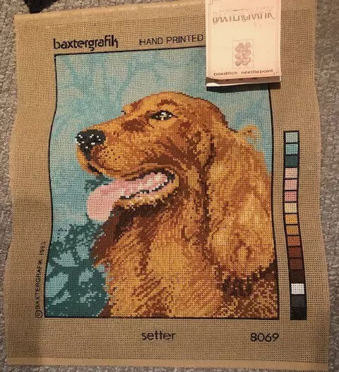 Setter Dog Vintage Needlepoint Tapestry Canvas Baxtergrafik Red Setter