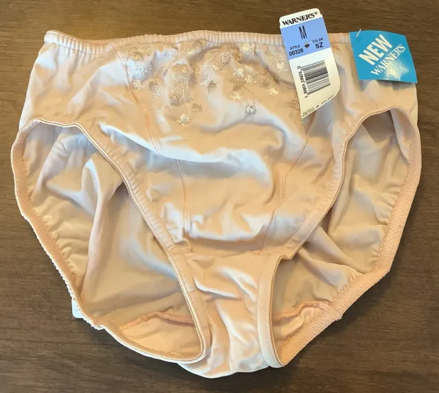 Warner's Touch of Fashion Women's Panties 00328 Beige Medium Discontinued NWT