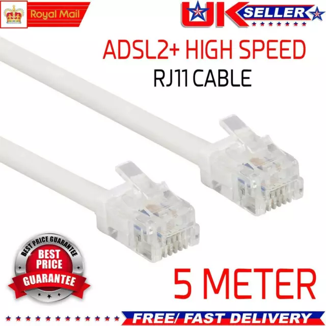 RJ11 to RJ11 Cable ADSL Router Telephone Lead For BT SKY Broadband Phone Lot