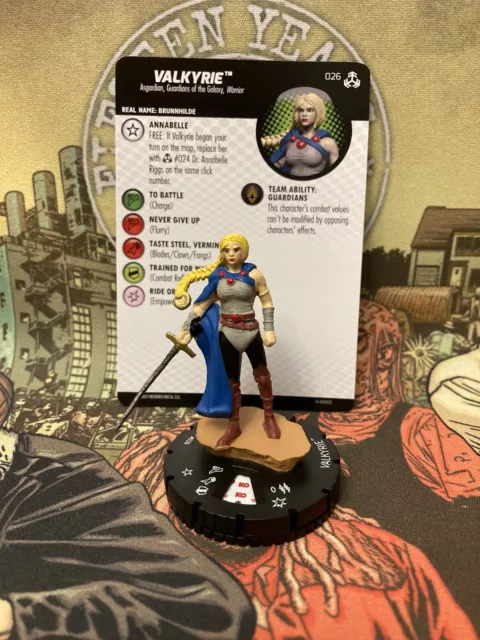 Valkyrie 026 Uncommon Figure W/Card War Of Realms Heroclix Marvel