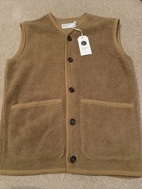 BNWT Universal Works Sand Lancaster Fleece Gilet Vest Waistcoat