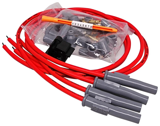 MSD 31449 Super Conductor Spark Plug Wire Set, 8.5mm, Motorcycle, 4 Cylinder