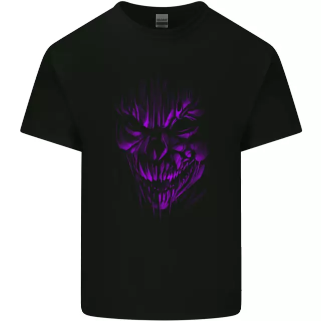 T-shirt top da uomo in cotone Demon Skull Devil Satan Grim Reaper gotica