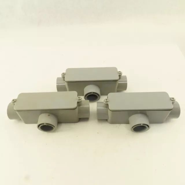E983D 1/2" Non Metallic 3 Hub Conduit Body TEE Lot Of 3