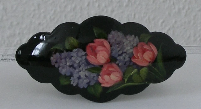 Russische Miniaturmalerei. HAARSPANGE. Handgemalt! Modeschmuck! SCHÖNE BLUMEN!!