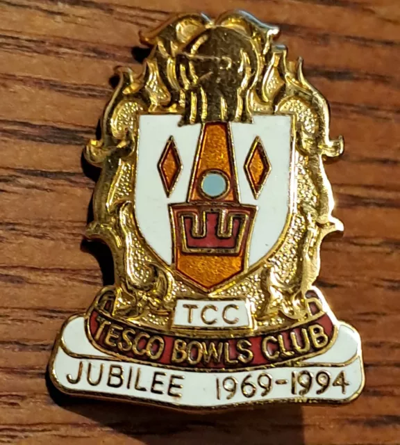 1994 UK Bowling Club Enamel Badge - Tesco Bowls Club Jubilee 1969 - 1994