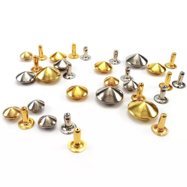 Cone single cap rivets 9mm 10mm 12 mm or 15mm cap diameter Studs Sewing Leather