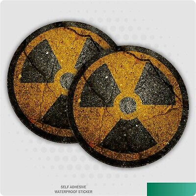2 x Radioactive Grunge Stickers Car Van Lorry Vinyl Self Adhesive Decal